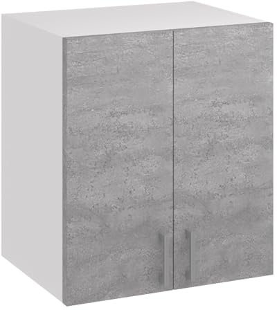 roe furniture Küchenhängeschrank 60 cm – Küchenoberschrank mit 2 Türen & Innenablage – Wandschrank 60×60×31 cm – Hängeschrank aus Holzwerkstoff, melaminbeschichtet, Wandmontage