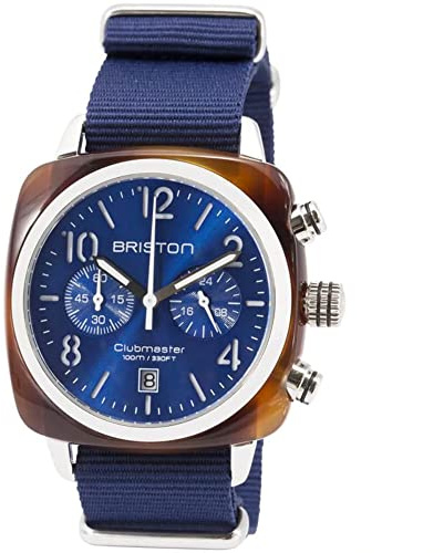 BRISTON - Clubmaster Classic Acetat – Chronograph blau, blau, 40/40, Gurt