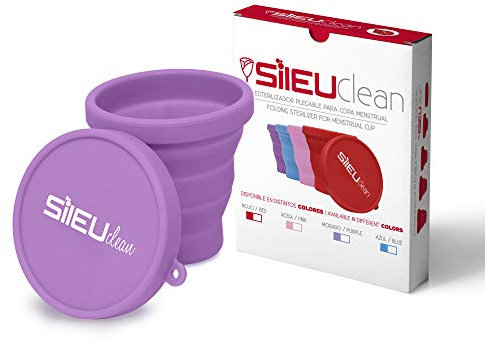 Sterilizzatore Sileu colore viola, pieghevole con copertura in silicone medico - Un accessorio ideale per la coppetta mestruale - 1 unità