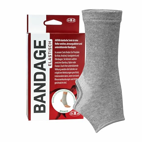 Antar AT53016 XL Sprunggelenkbandage aus Viskose aus Bambus, XL, grau, 40 g