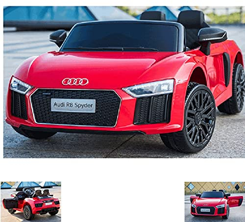 Kinderfahrzeug - Elektro Auto Audi R8B - lizenziert - 12V7Ah Akku und 2 Motoren- 2,4Ghz + MP3 + Leder + EVA-Rot