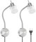 ledscom.de 2 Stück Leselampe/Wandleuchte MIRAS, Schwanenhals, Schalter, Stecker, edelstahl matt, 1x GU10 max. 25W