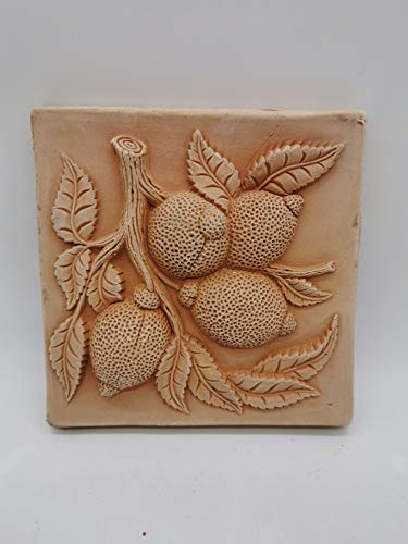 Deko Wandbilder -Früchte- Birnen, Limonen aus italienischem Terrakotta mit verschiedenen Motiven -frostfest und witterungsbeständig- QUALITÄTSWARE (Motiv 2)