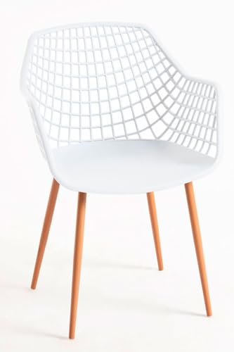 Regalos Miguel - Sillas Comedor - Silla Riva con Reposabrazos - Blanco