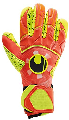 uhlsport Herren Impulse SUPERGRIP HN Torwarthandschuhe, Dynamic Orange/Fluo Gelb, 9.5