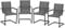 4X Aluminium Gartensessel Sophia Freischwinger Gartenstuhl Metall Campingstuhl Hochlehner Set antrazit für Garten Balkon Terrasse privat oder gewerblich