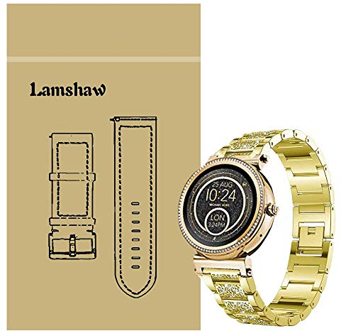 LvBu Armband Kompatibel für Michael Kors Sofie, Damen Metall Band Premium Edelstahl Bracelet Gurt für Michael Kors Access Sofie (Golden)