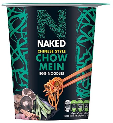 NAKED Noodle, Vegetarian Chinese Chow Mein Egg Noodles Pot, 78 g (Pack Of 6)