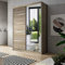 Modern Sliding Door Wardrobe with Built in Mirror for Bedroom or Living Room (120cm Wide) - Sonoma Oak Brown
