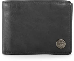 Cas8 Men Geldbörse Mike für Herren, Portemonnaie im Querformat, hochwertige Herrenbörse aus 100% Leder, Börse mit RFID-Schutz, 6 Kartenfächern & Hartgeldfach zum Aufklappen, Graphite