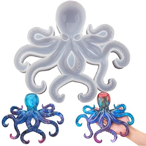 Roadtime 3D Oktopus Epoxidharz Formen, Silikonformen zum Gießen für Heimdekoration, Meerestiere, Display-Form für DIY-Wanddekoration, Heimdekoration, Halloween