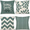 ZWJD Fundas para Cojines de 45 x 45 cm, Juego de 4 Funda de Almohada del Decorativos de Tela de Lino para de Granja Decorativa de Color sólido para Sala de sofá, Cama Agua Verde