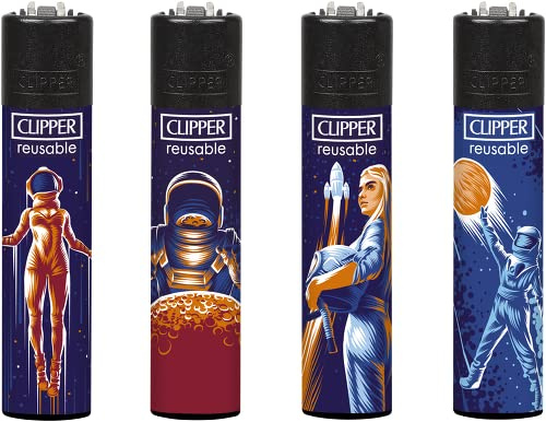 Clipper Feuerzeug 4er Set: (Astronauten #2)