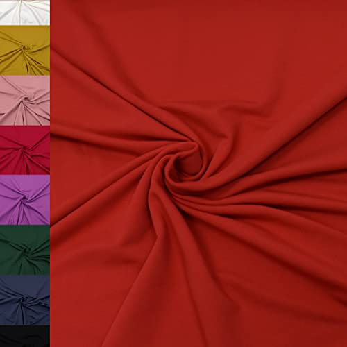 MAGAM-Stoffe Theo French Terry uni Sweat Stoff Oeko-Tex Meterware 50cm (09. Rot)