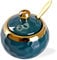 WHJY Sucrier en céramique avec couvercle et cuillère, motif golf, bol à sel en porcelaine, boîte à épices moderne, pot à assaisonnement pour la maison et la cuisine, le café, le bar – Vert