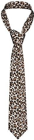 OCELIO Dünne Krawatte für Herren, Leopardenmuster, modisch, lässig, Seide, für Hochzeit, Bräutigam, Trauzeugen, Tanz, Geschenk, Schwarz, Einheitsgröße, Schwarz, EinheitsgröÃŸe