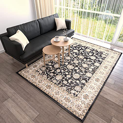 Mazovia Groß Teppich Flur 200x300cm Schwarz Klassisch Traditionell Weich
