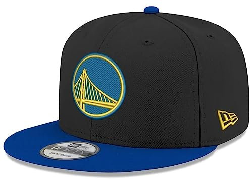 New Era NBA 2-Tone 9FIFTY Adjustable Snapback Hat Cap One Size Fits All, Golden State Warriors Schwarz, Einheitsgröße