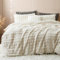Sedefen Housse de Couette 220x240cm Blanc Crème Peluche Hiver Chaude Duveteuse Parure de lit 2 Personnes Adulte Flanelle Furry Fuzzy Linge de lit Avez Fermeture Éclair et 2 taies d'oreiller 65x65cm