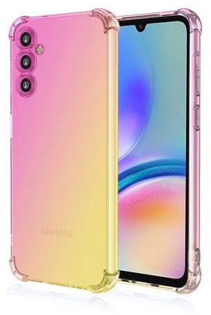 Topme Coque pour Samsung Galaxy A25 5G (6.5 inches), Étui de Téléphone Portable en Silicone TPU Souple avec Dégradé de Couleur Transparent - Or Rose