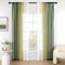 MIULEE Gardinen Vorhang Olivergrün Transparente Wohnzimmer Modern Gardine Zweifarbiger Schiebevorhänge Vorhänge Gardinenschals Schlafzimmer 2er Set 140x160cm