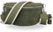 BRISE Bauchtasche Damen Echtes Wildleder SAHEL Handgemachte Umhängetasche Crossbody Bag Hüfttasche mit Ledergurt + Optionalen Breiten Gemusterten Riemen Gürteltasche Made in Italy (Khaki 3)