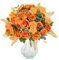Floweroyal 4 Sträuße Herbst künstliche Blumen verbrannte orangefarbene Blumen Herbst Fake Rosensträuße für Hochzeit Party Tischdekoration Blumenarrangement Home Küchendekor
