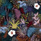 SOEWIOU Papier peint coloré jungle 300 x 44,5 cm, papier peint autocollant en vinyle pour maison, chambre à coucher, armoires et cuisine