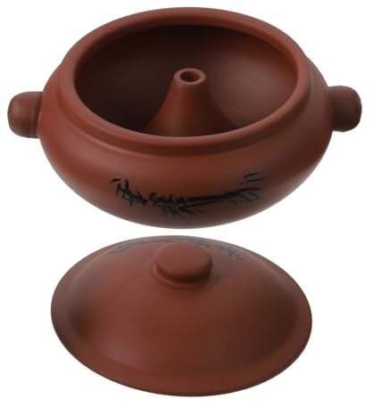 Milisten 1pc Ceramic Casserole Oven Clay Nonstick Casserole Stockpot Korean Clay Pot Cooking Pan with Lid Braiser Pan with Lid Ceramic Stew Pot with Lid Cooking Pot Steam Ceramics