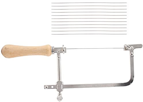 Droagoct Coping Saw Steel Frame and 12 Pcs Diameter 1Mm Wire Saw, Accurate Cutting for Wood, Metal, Plastic, Etc.