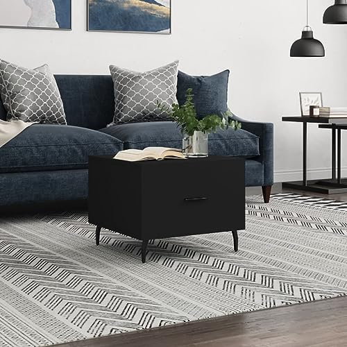 THOYTOUI Couchtisch, Nachttisch Konsolentisch Beistelltisch Pflanzenhocker Geeignet für Teestube Aufenthaltsraum Büro Versammlungsraum Schwarz 50x50x40 cm Holzwerkstoff
