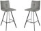 Mondo Viro Set Hocker Sila aus gepolstertem Stoff 47 x 50 cm 102h (4, schwarz/hellgrau)