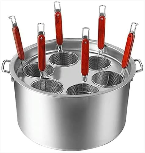 Pentola per Noodle Commerciale Pentola Multifunzionale Set Cuoci Pasta Commerciale, Pentole per Cucinare la Pasta con Divisore e Filtro scolapasta, Pentola in Acciaio Inossidabile,5 Fori