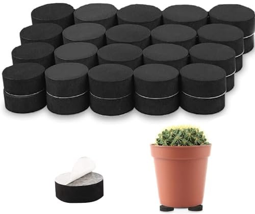 40PCS Invisible Plant Pot Feet, Pads Round Black Flower Pot Feet Risers with Strong Self Adhesive Pads For Indoor And Outdoor Plant Pots And Furniture For Better Water Drainage