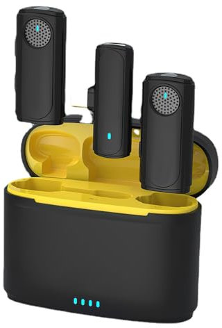 Micrófono Lavalier para cámara, micrófono pequeño para Grabar, Amplificador de Voz con reducción de Ruido, Micrófono de grabación, inalámbrico para cámara, teléfono Inteligente, Canto