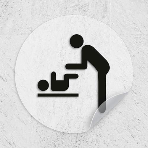 iSecur Aufkleber Toilette WC Wickeln I Ø 9 cm matt transparent klar I Folie selbstklebend I hin652