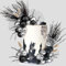 Roaring Good Time Schwarz Silber Kugeln Cake Topper Palmenblätter Schwarze Kuchendekoration für BabyShower Geburtstag Hochzeit Jahrestag Brautdusche
