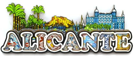 14cm fridge magnet. Alicante Valencia logo. 3D wooden door magnet Spain. Spanish fan Sevillana.