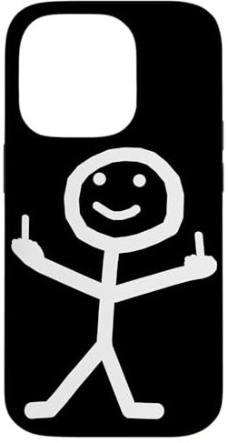 Hülle für iPhone 14 Pro Stickman Mittelfinger Lustige Silhouette Nasty Joke Party
