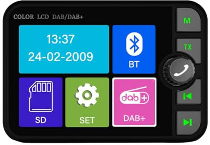 Nsssunnre Receptor de Radio /+ LCD de 2,4 Pulgadas, Reproductor de MP3 con Bluetooth, Transmisión de Señal Digital FM para Automóviles Europeos