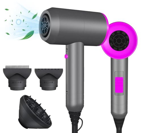 Jooayou Professional Hair Dryer 2000W Fast Dry Negative Ions Hair Blow Temperature Hairdryer with Diffuser Hairdryer with 2 Speeds, 3 Heating and Cool Button