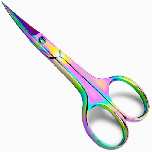 Nail Scissors for Men and Women | Curved Blades Cuticle Toenail for Precise Manicure, Pedicure, Eyebrow, Eyelash, Nose, Beard, Mustache & Hair Trimming, Professional Grooming Shears | Multipurpose