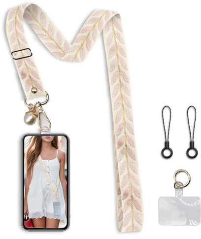 Voarge Handykette Universal Zum Umhängen Kompatibel, Handygurt Zum Umhängen, für Smartphones, Handyband Zum Umhängen für Männer & Frauen, Handy Umhängeband Handy Kette (Pink)