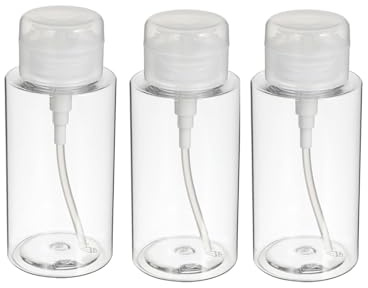 3 Flacons Pompe Vide 200ml, Distributeur Pompe à Lotion Réutilisable - pour Voyages, Soins Bébé (Eau), Démaquillant, Dissolvant & Cosmétiques - Transparents, Étanches, Faciles à Remplir