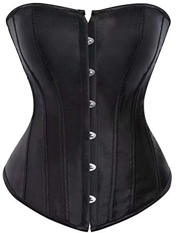 Black Corset Top Bustier Princess Lace up Corsets for Women Overbust Satin Plus Size XXS