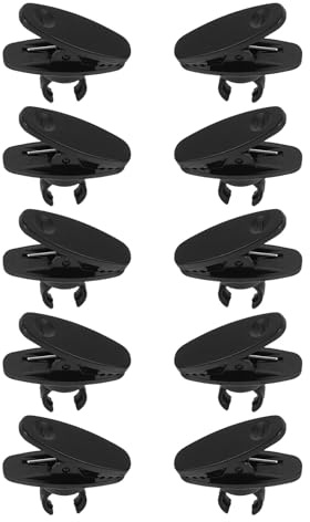 Black 10mm Rotatable Microphone Clip Holder, 10pcs Pack | Plastic Build, Adjustable Angle, Stage Performance and Podcast Use, Sleek Modern Style