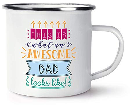 This is What an Awesome Dad Looks Like Retro Enamel Mug Cup