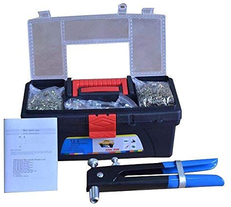 KATSU Nut Blind Riveter Set 1600Pc with Aluminium and Steel Rivets in a Plastic Carrying Case