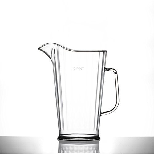 We Can Source It Ltd - 2 Pint Rigid Polycarbonate Jug Pitcher with CE Marked Design – Reusable Unbreakable Clear Plastic Jug for Beer, Water, Juice & Cocktails – Durable, Dishwasher Safe Barware