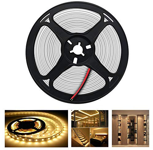 Arotelicht 5M 300 LEDs 5050SMD LED Leiste Strip Stripe Band Streifen Lichtleiste Lichterkette Lichter, 12V 60LEDs/M (warmweiß, Nur 5M Strip, IP20)